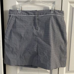 Express black and white plaid skirt